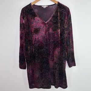Susan Lawrence Woman 4X Burnout Velvet Floral Tunic